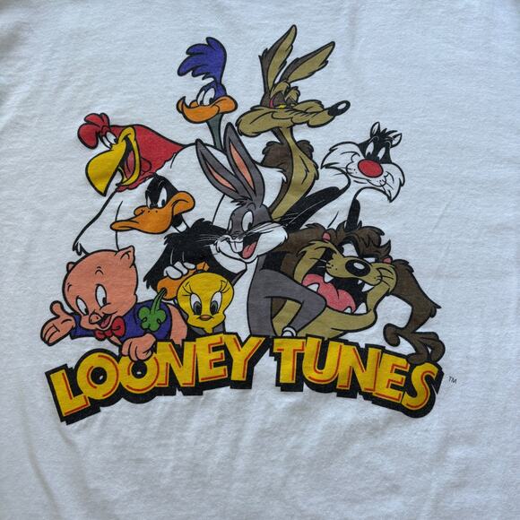 Looney Tunes Characters Graphic Tee Delta Pro Weight White L 100% Cotton - Picture 6 of 7